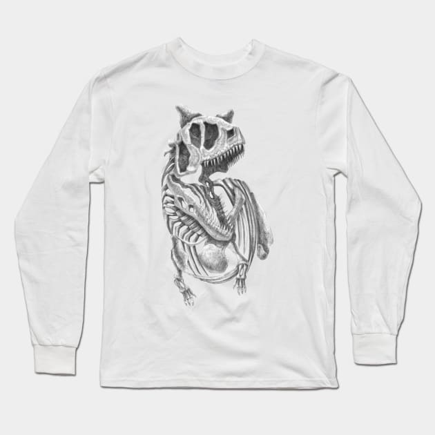 Carnotaurus Skeleton Long Sleeve T-Shirt by TimeSkiff